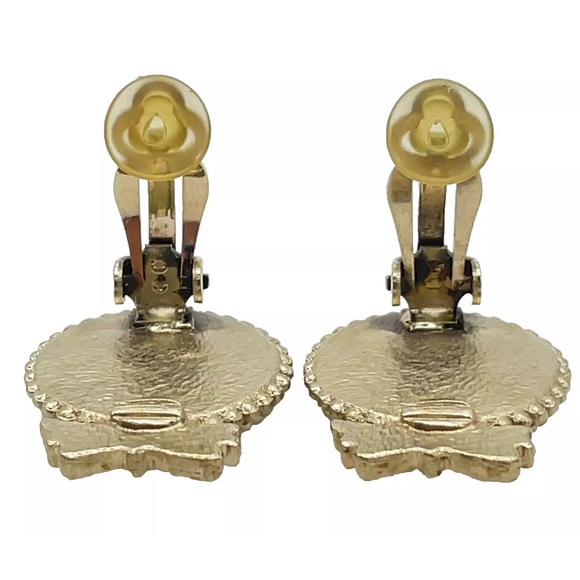 Chanel Champagne Gold Ribbon Coco Earrings - COA Included - Picture 8 of 10